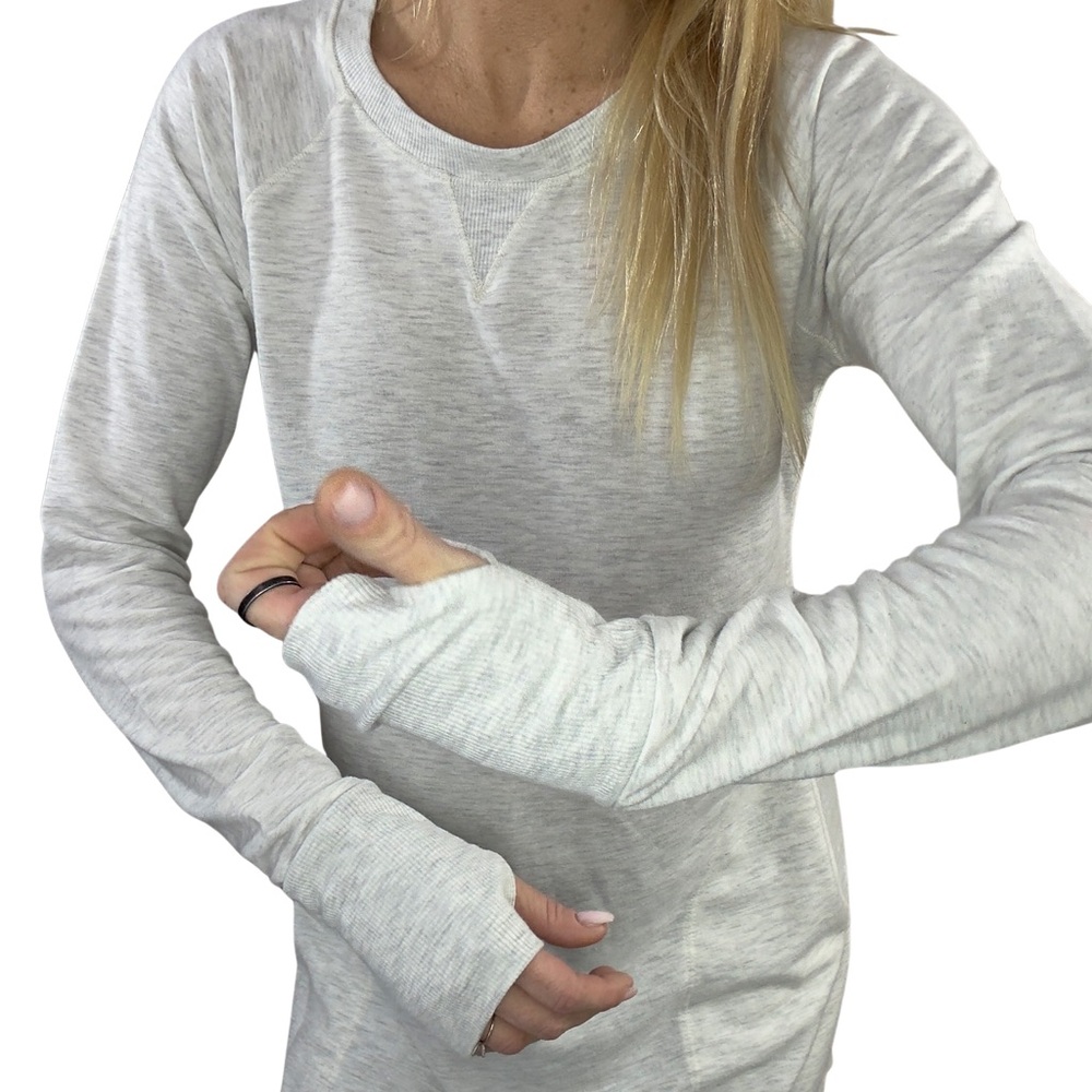 TEK GEAR Women’s French Terry‎ Thumb Hole Tunic- Light Moon Heather - Picture 4 of 6